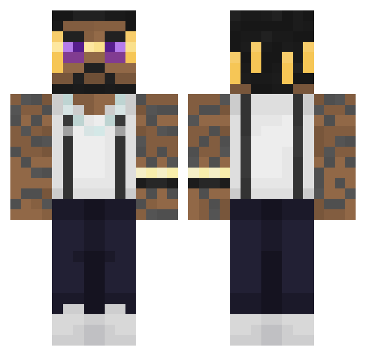 FuturePLut0 Minecraft skin, front and back view