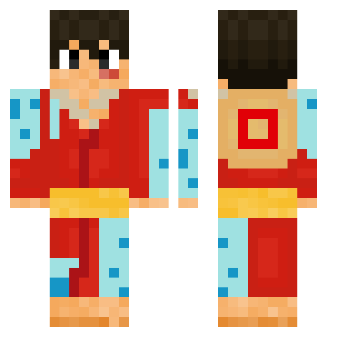 giobio Minecraft skin, front and back view