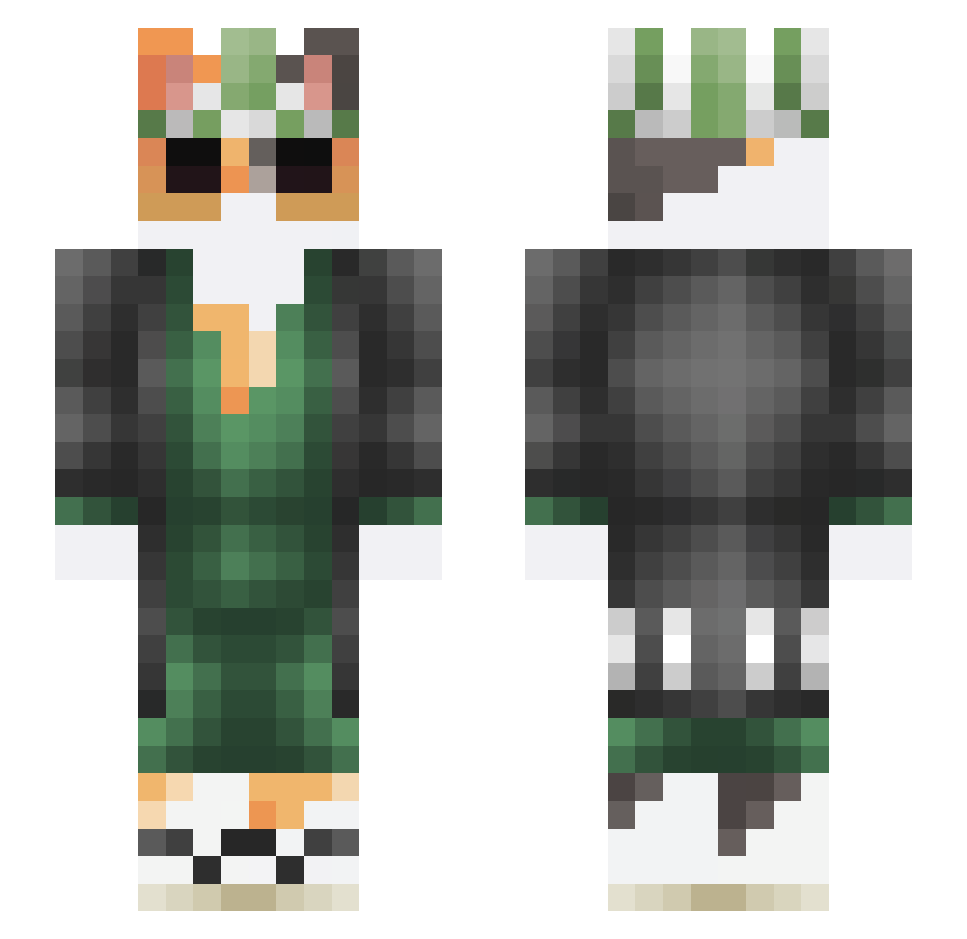 K1NV4L Minecraft skin, front and back view