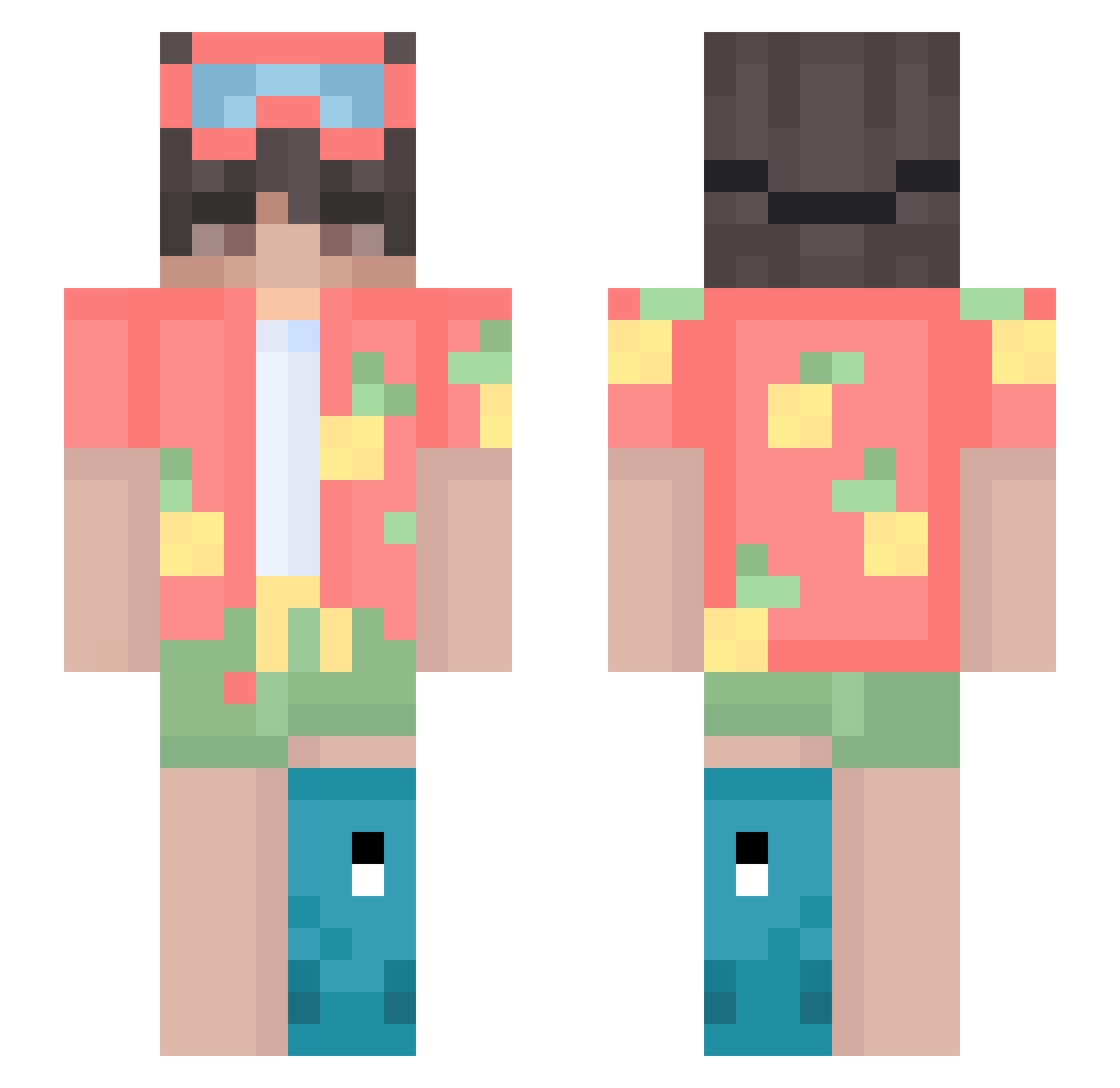 iDontCareSorry Minecraft skin, front and back view