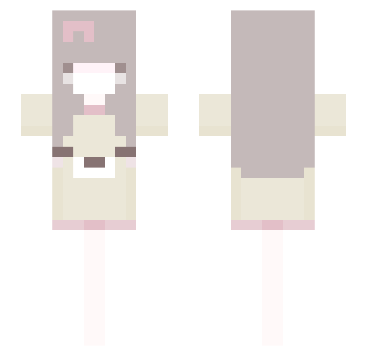 Takanoil Minecraft skin, front and back view