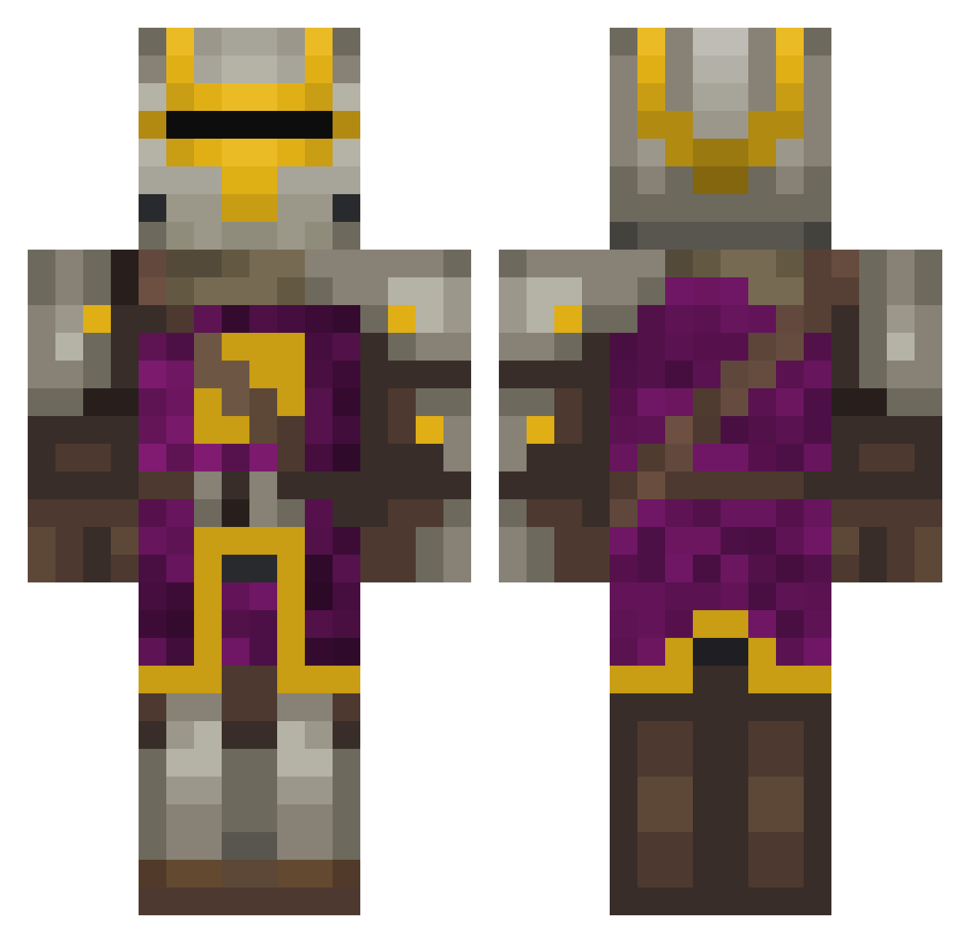 BHK11 Minecraft skin, front and back view