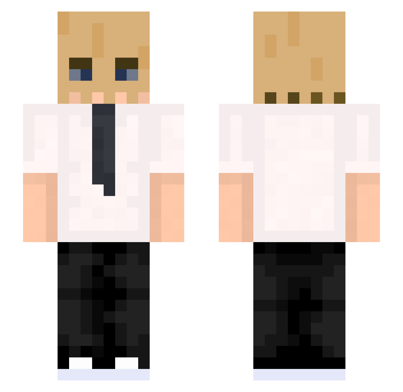 CamCamster3000 Minecraft skin, front and back view