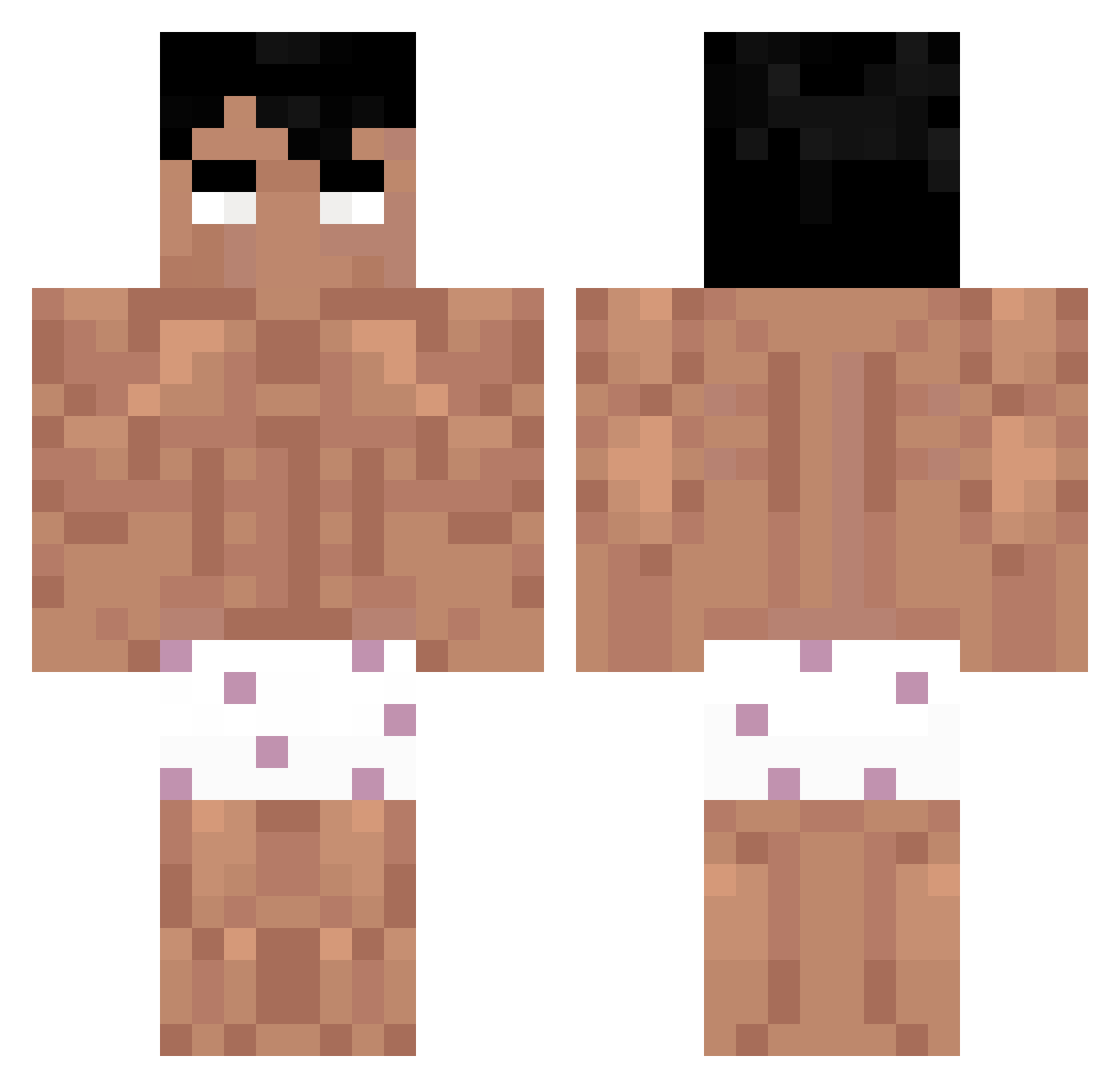 Yahgie Minecraft skin, front and back view