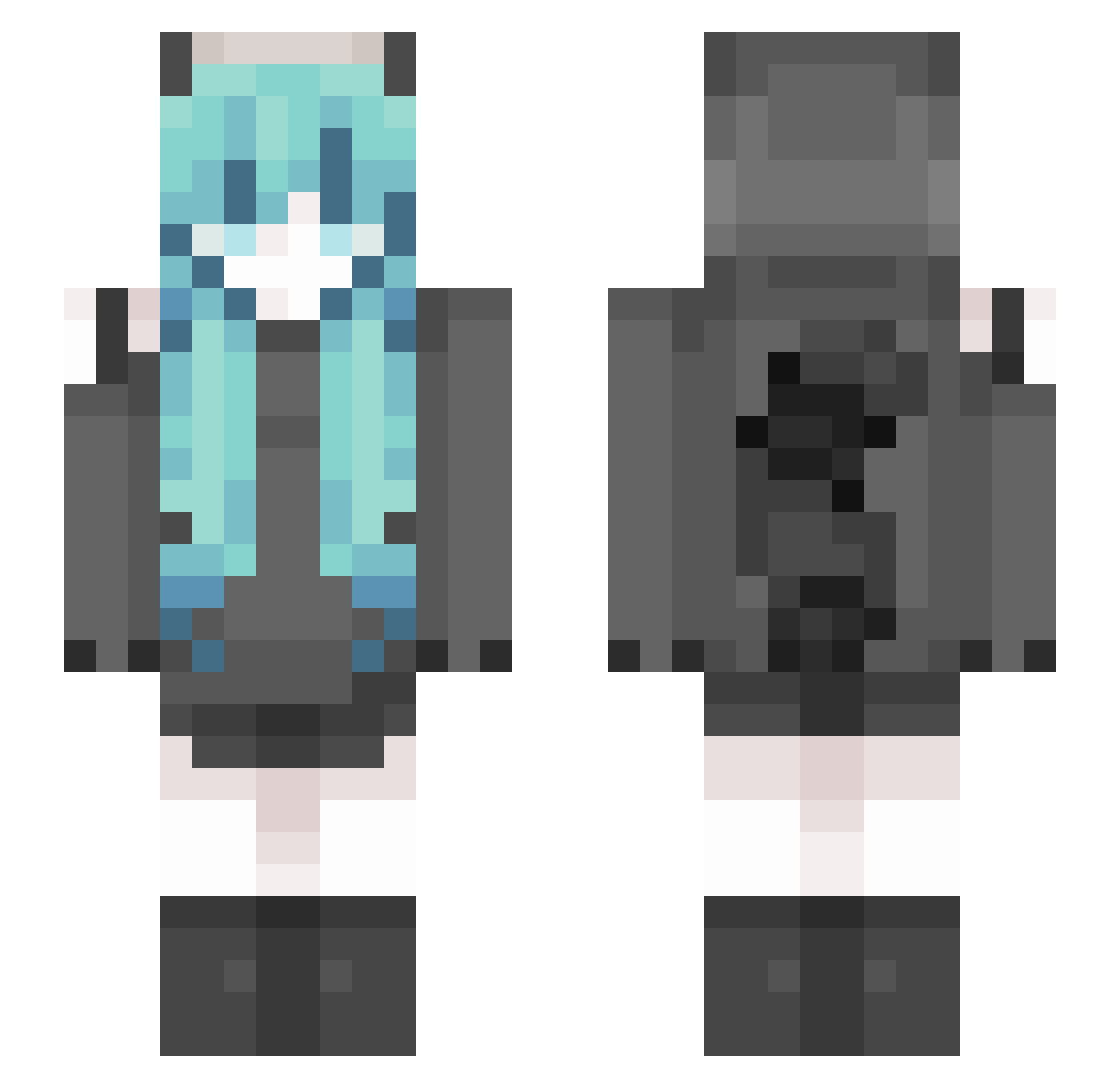 Raitaa Minecraft skin, front and back view