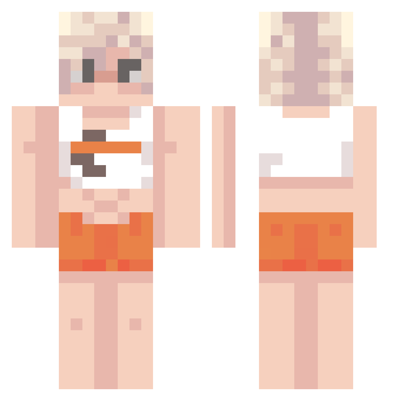 Geistilicher Minecraft skin, front and back view
