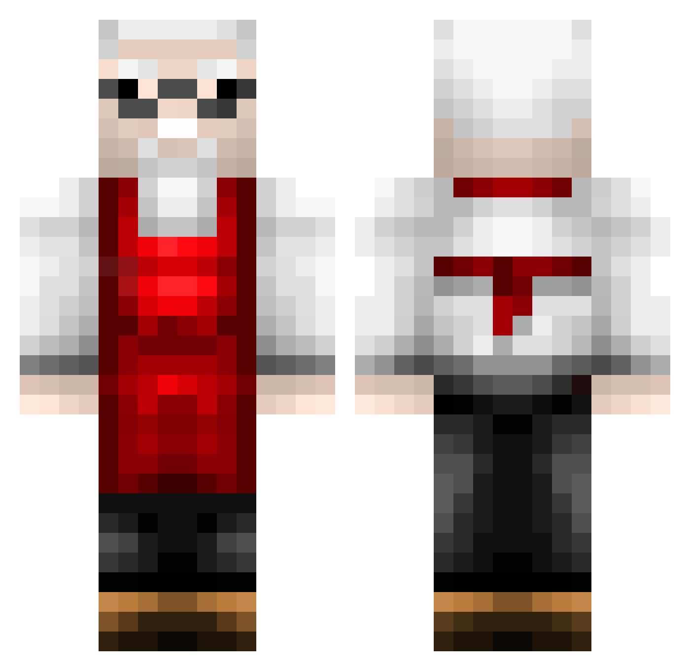 ChickenBuckets Minecraft skin, front and back view