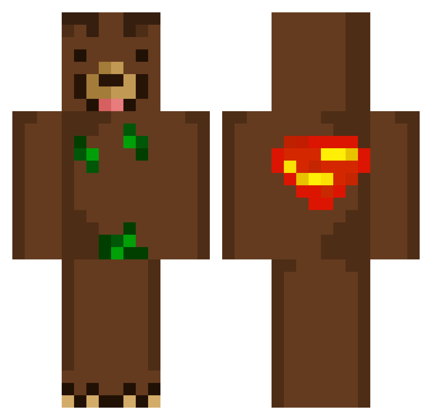 waterstal Minecraft skin, front and back view