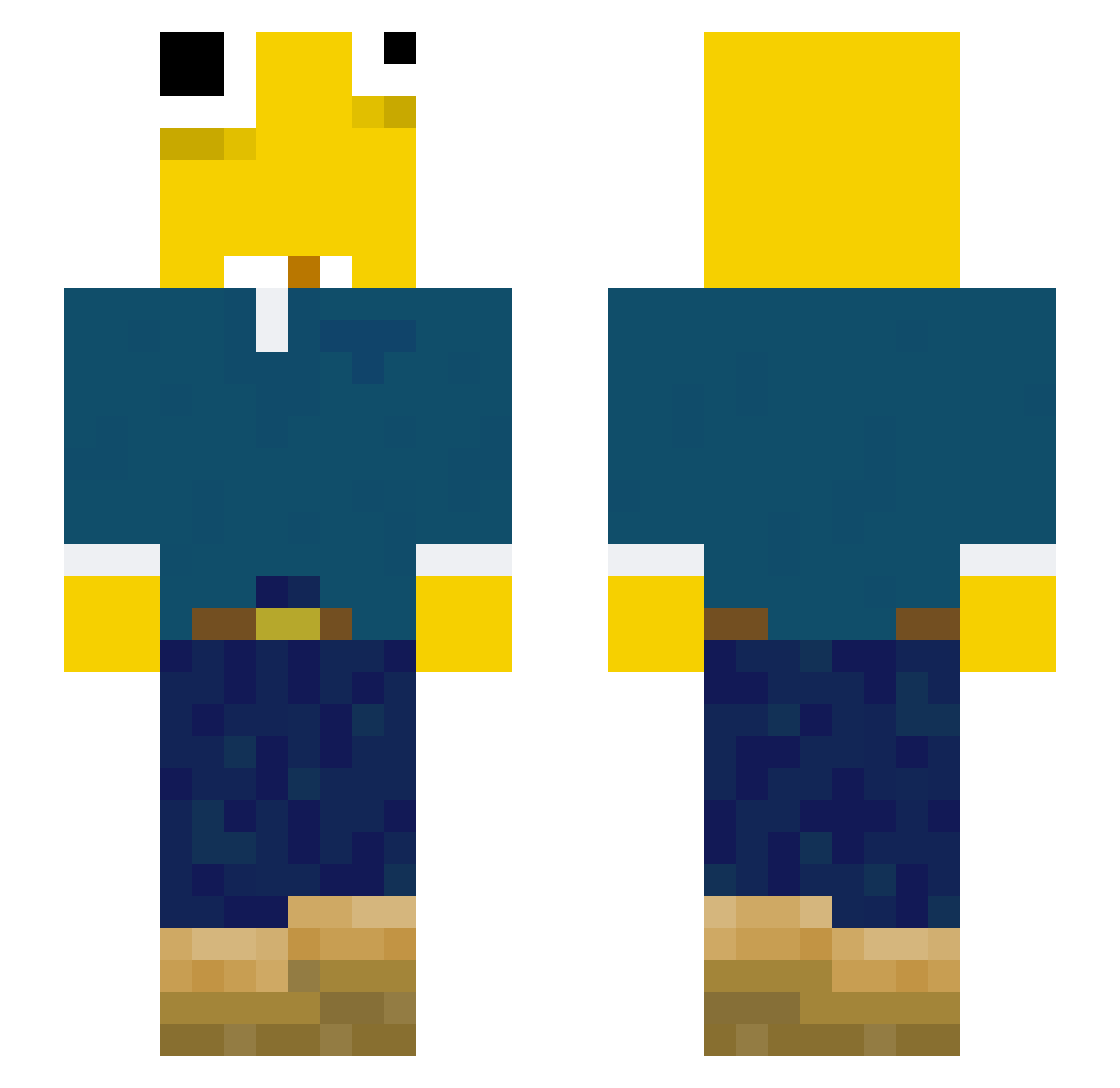 PenguBro Minecraft skin, front and back view