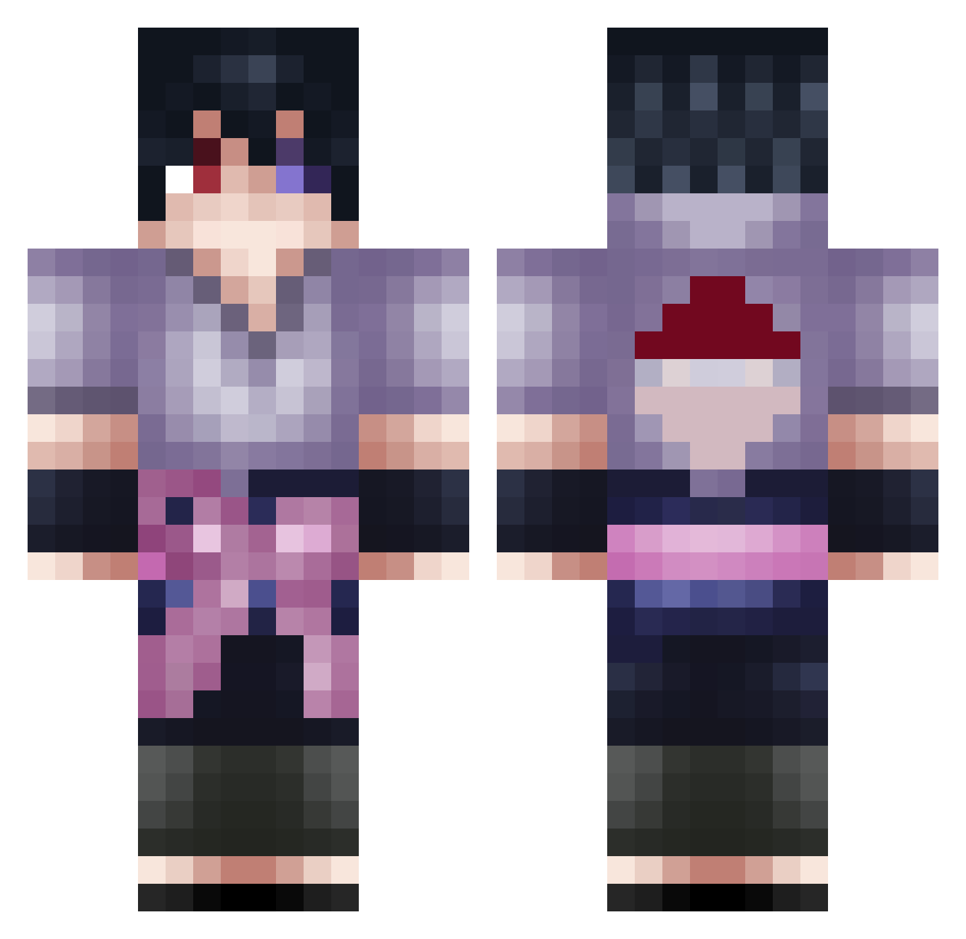 sinfulbride Minecraft skin, front and back view