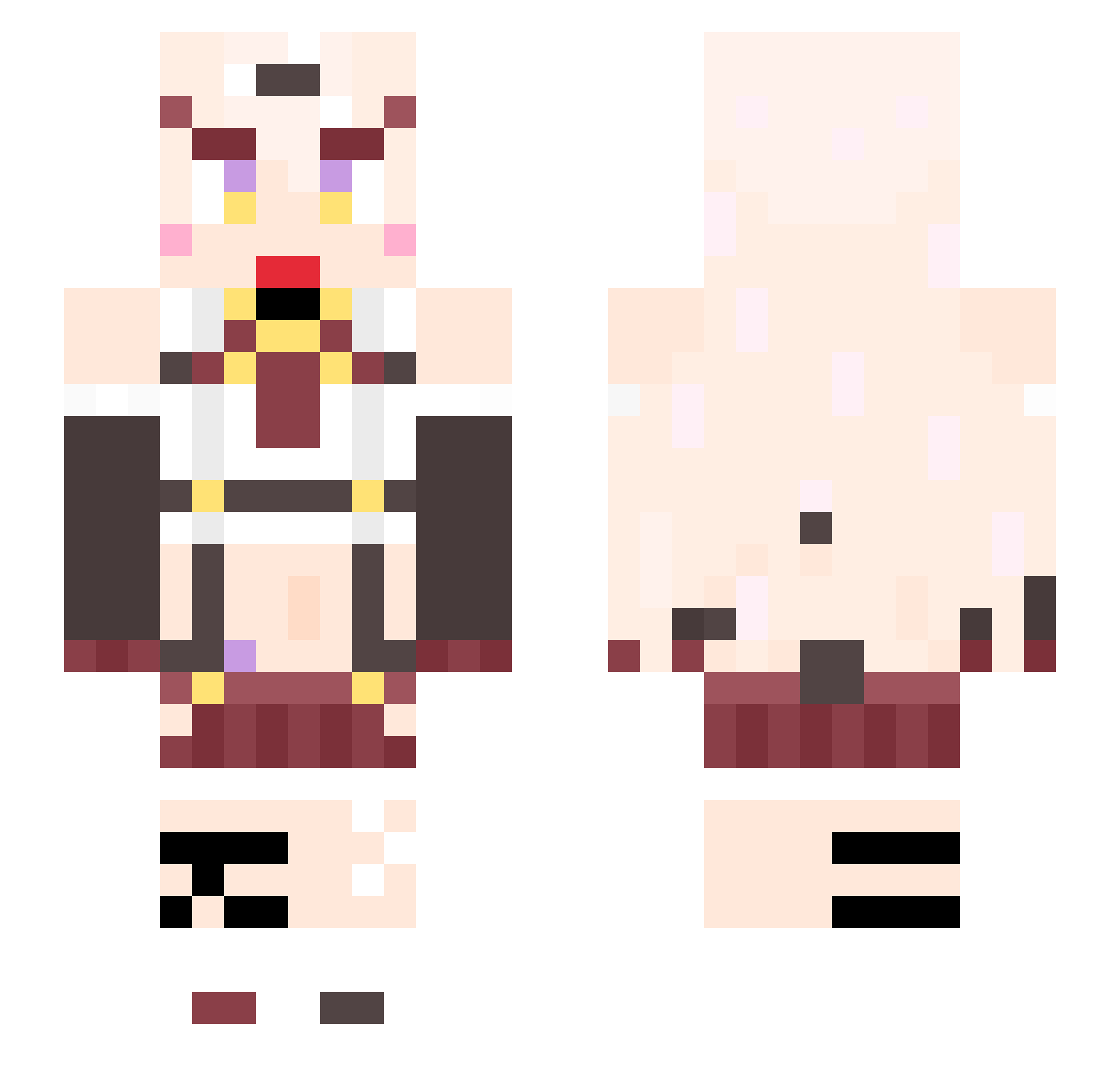 RKT666 Minecraft skin, front and back view