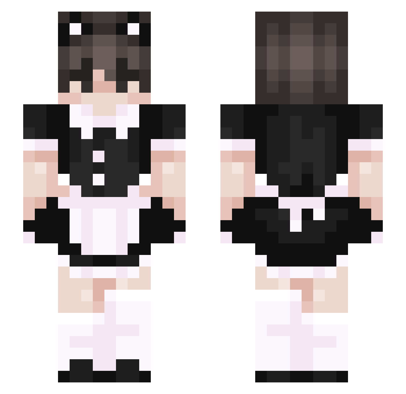 NoEliud Minecraft skin, front and back view