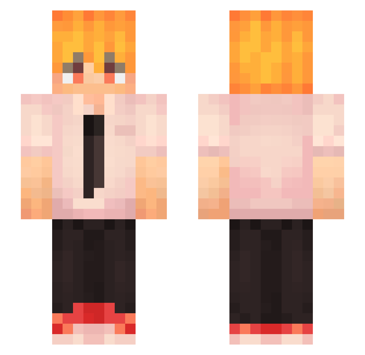 TheKasmos Minecraft skin, front and back view