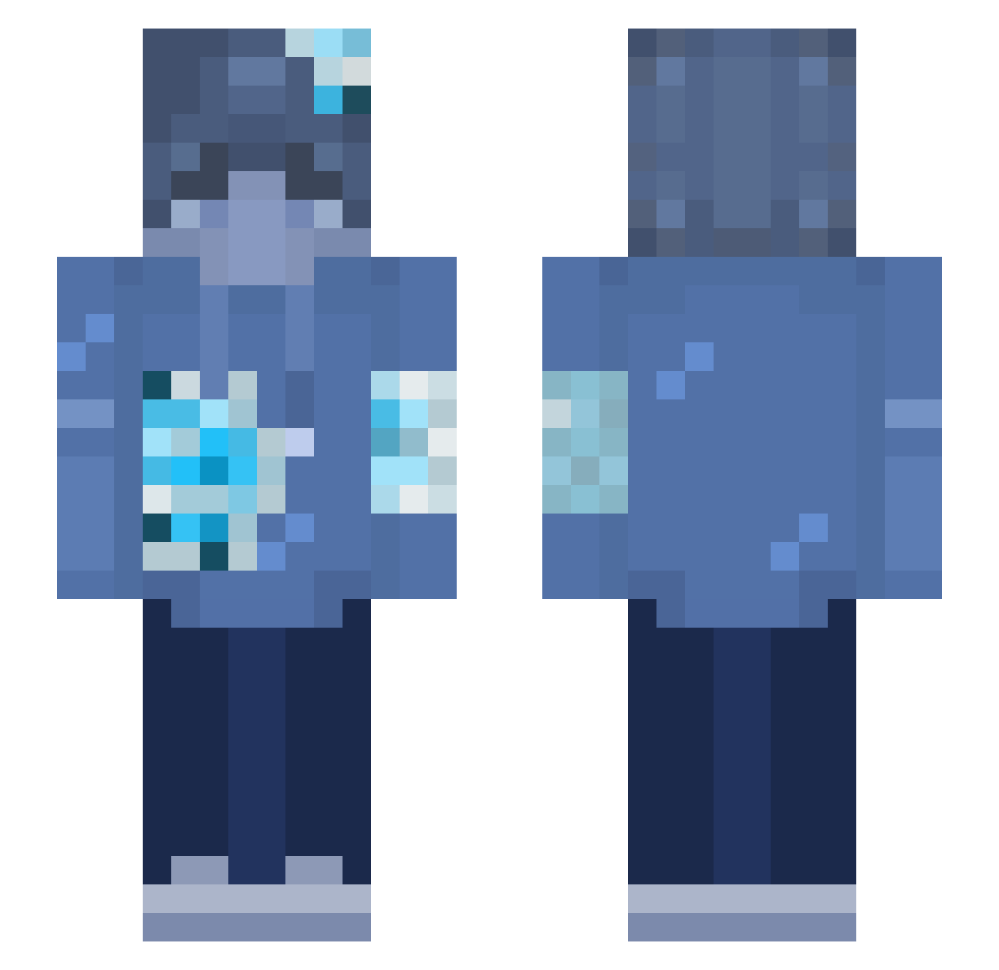 silvics Minecraft skin, front and back view