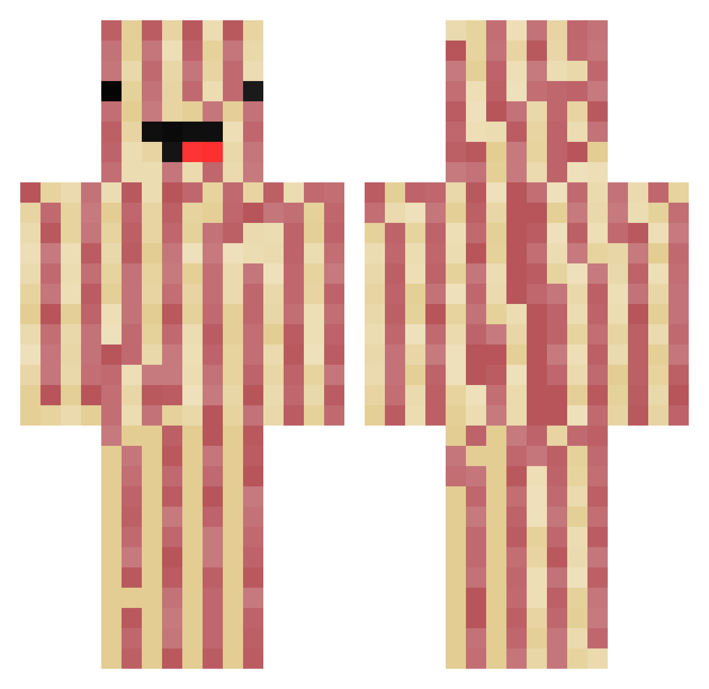 B4c0nCh4n Minecraft skin, front and back view