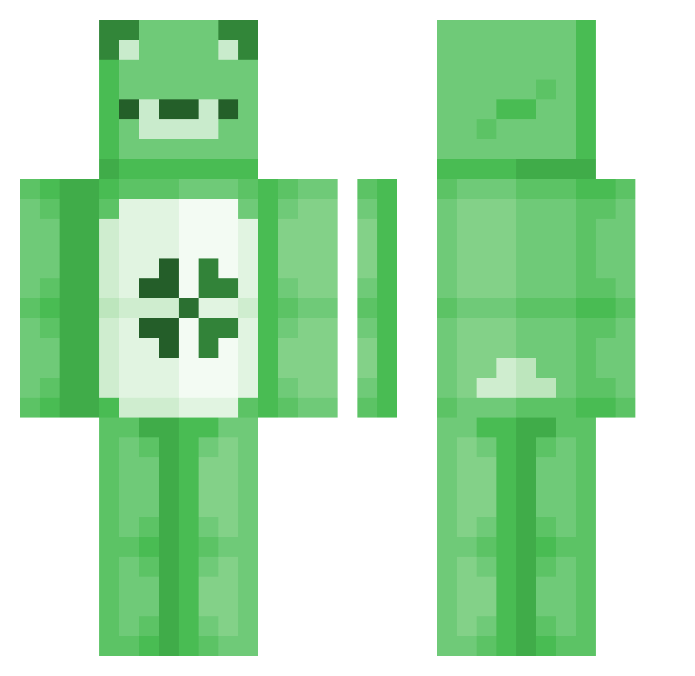 PoorMonkey69 Minecraft skin, front and back view