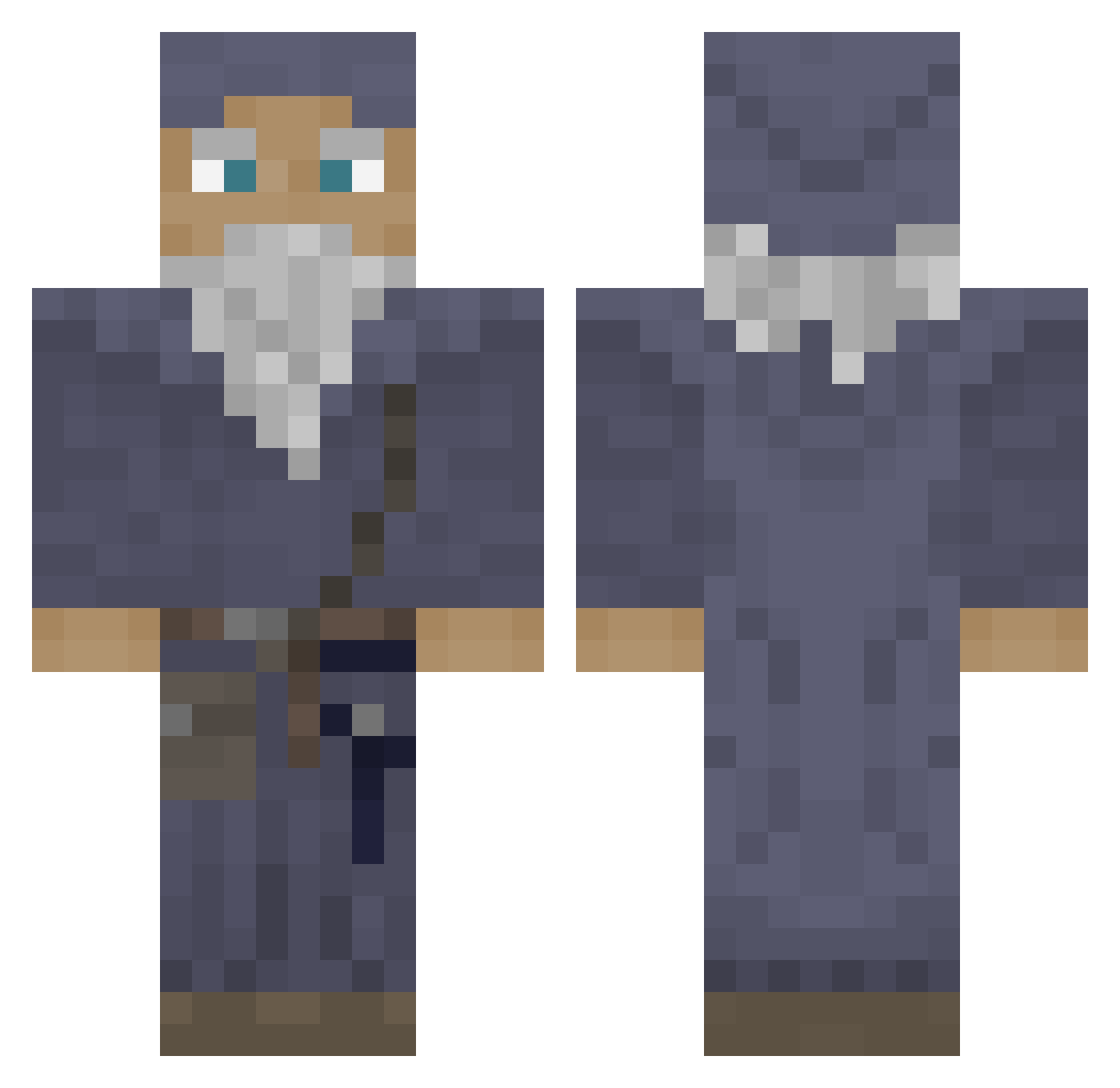 funnehMage Minecraft skin, front and back view