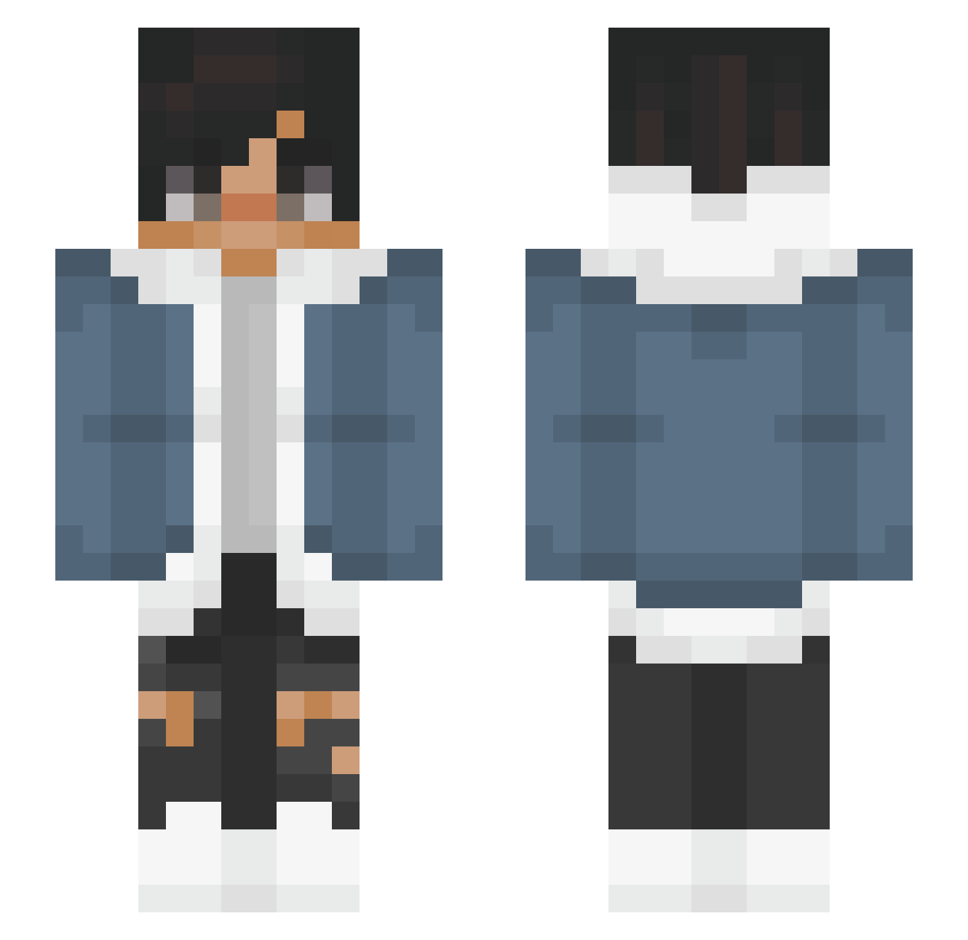 unacquainted Minecraft skin, front and back view
