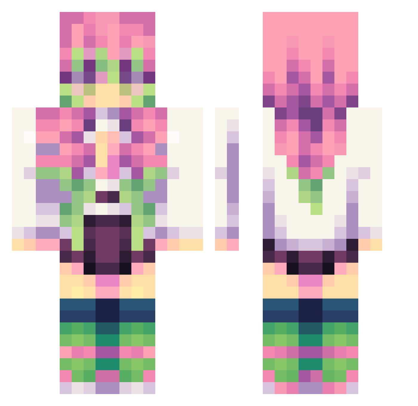SpringTyranny Minecraft skin, front and back view