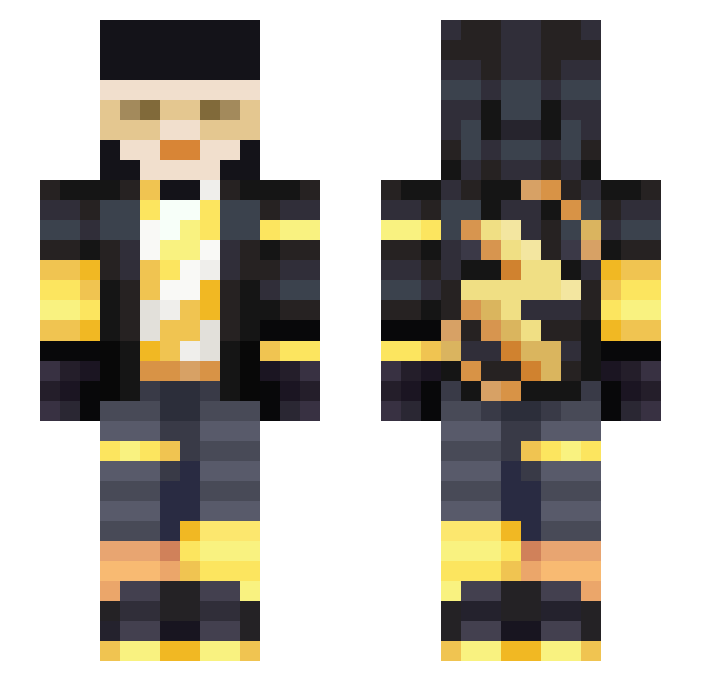 StezeyMC Minecraft skin, front and back view