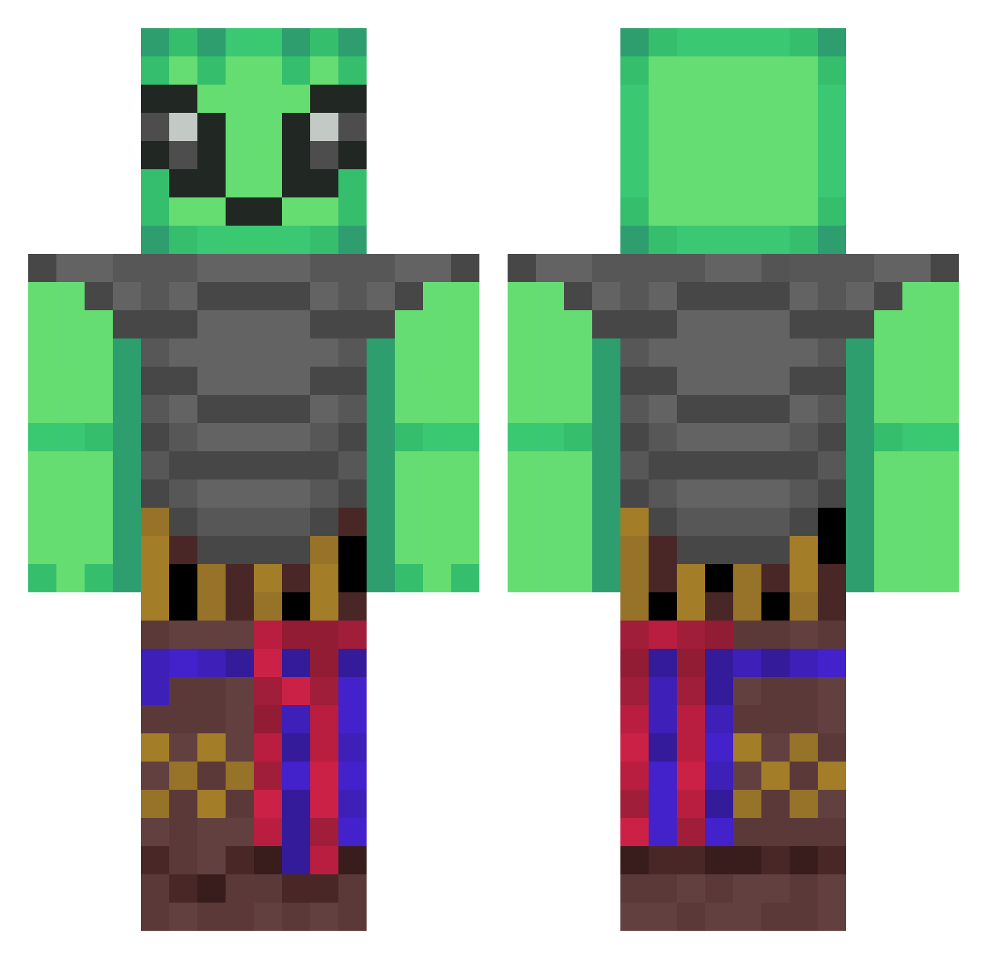Thewizard321 Minecraft skin, front and back view