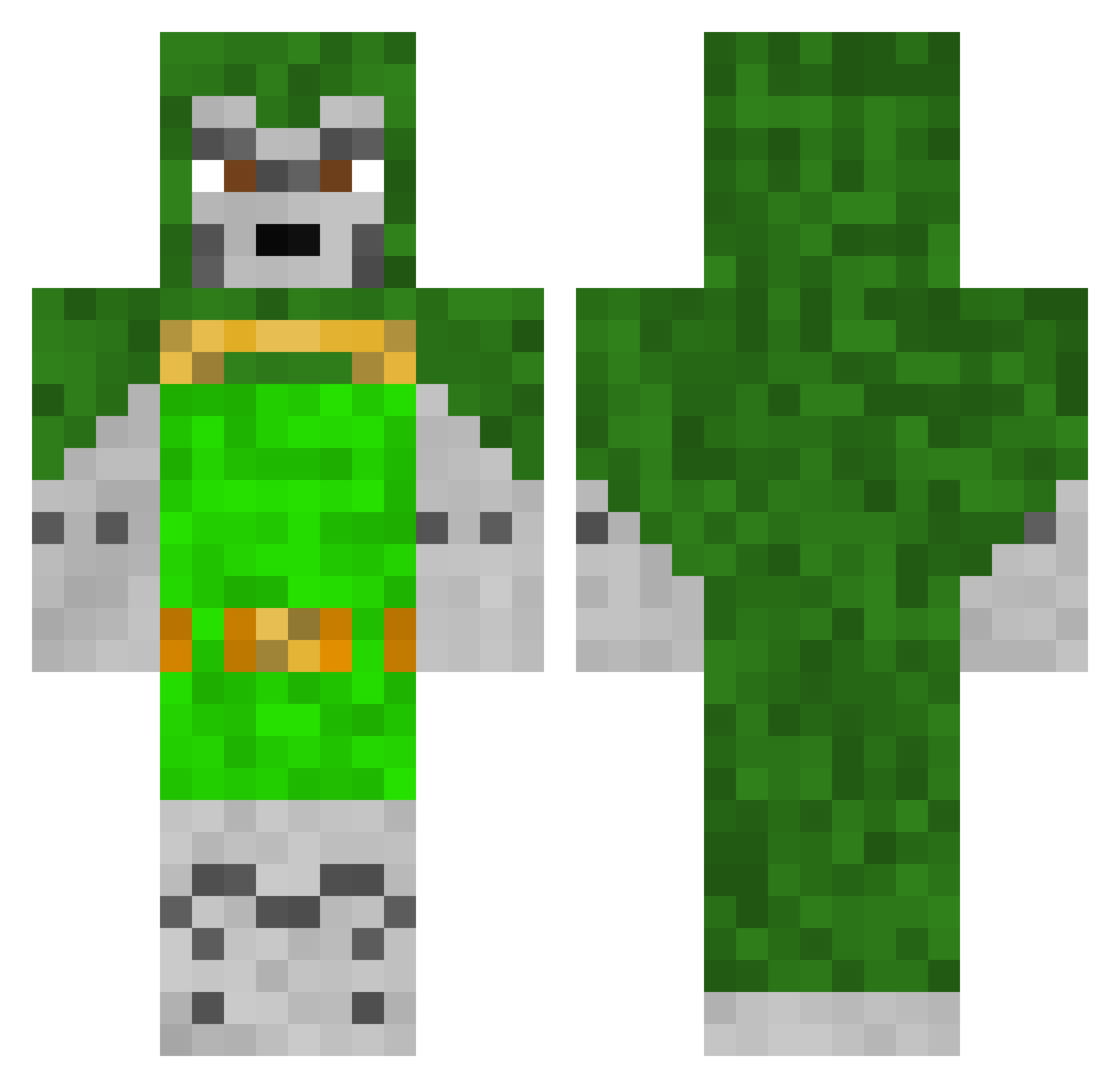 RodroGrungus Minecraft skin, front and back view