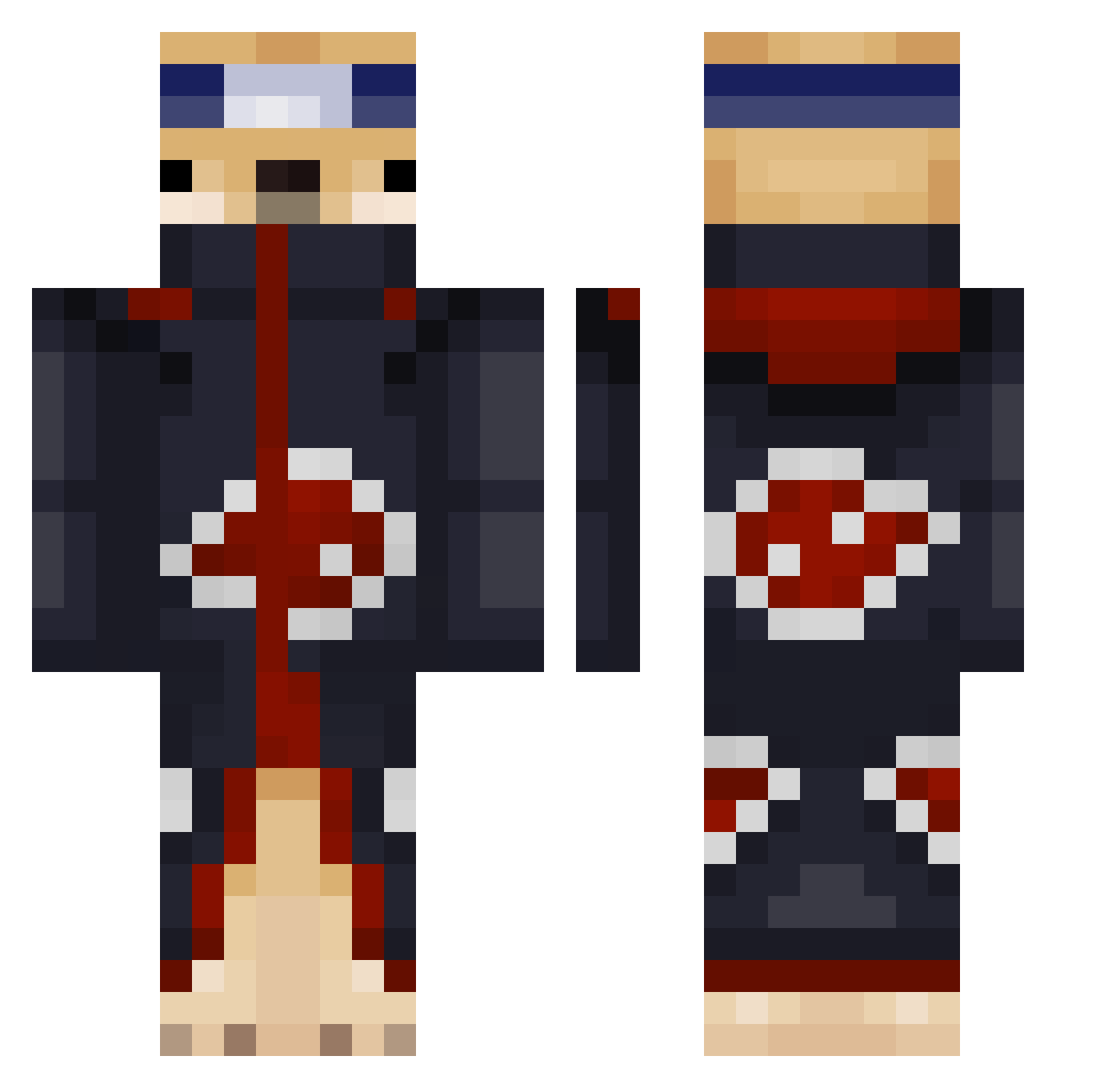 pookihachiwawa Minecraft skin, front and back view