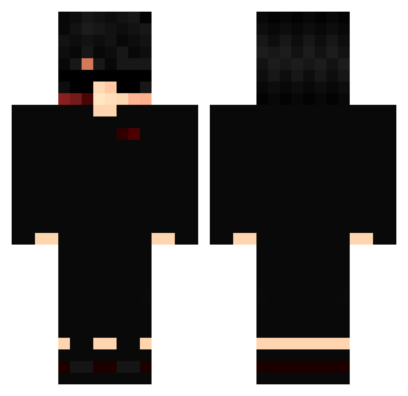 Wodrayx Minecraft skin, front and back view