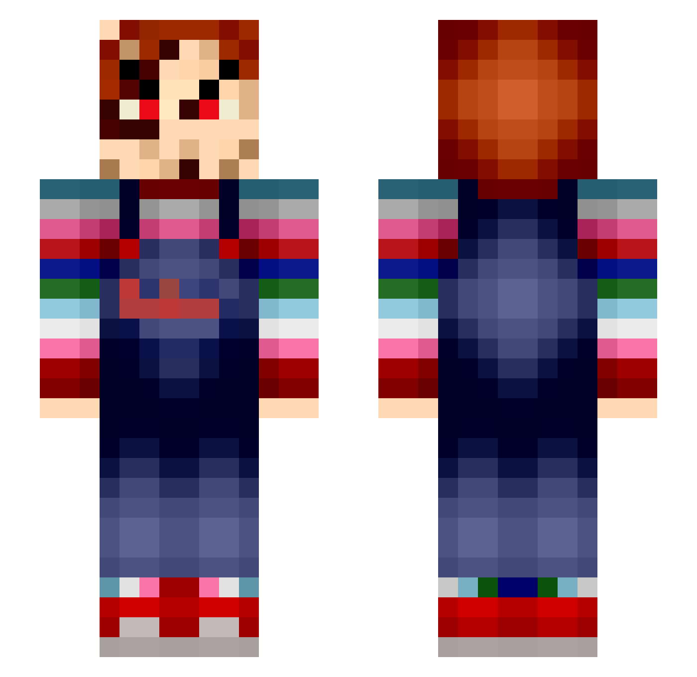 Quoqyokomu Minecraft skin, front and back view