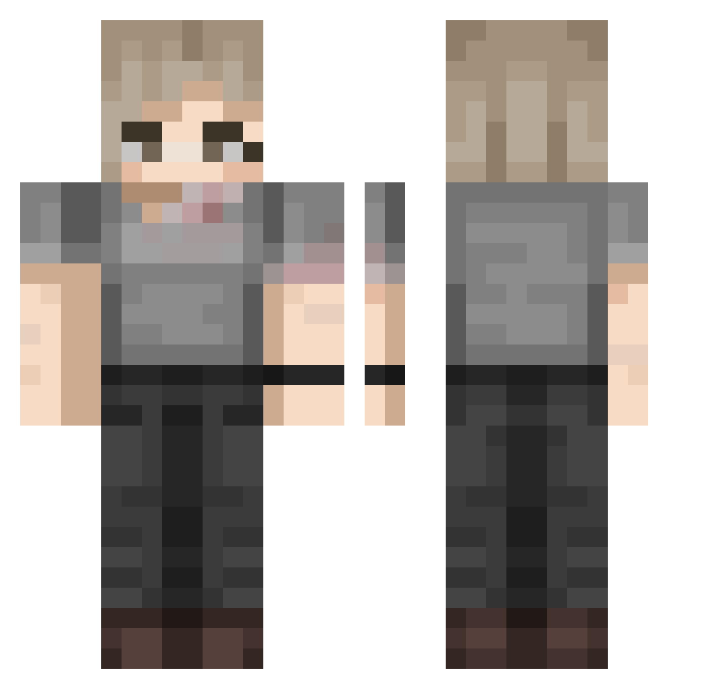 Vavarajester Minecraft skin, front and back view