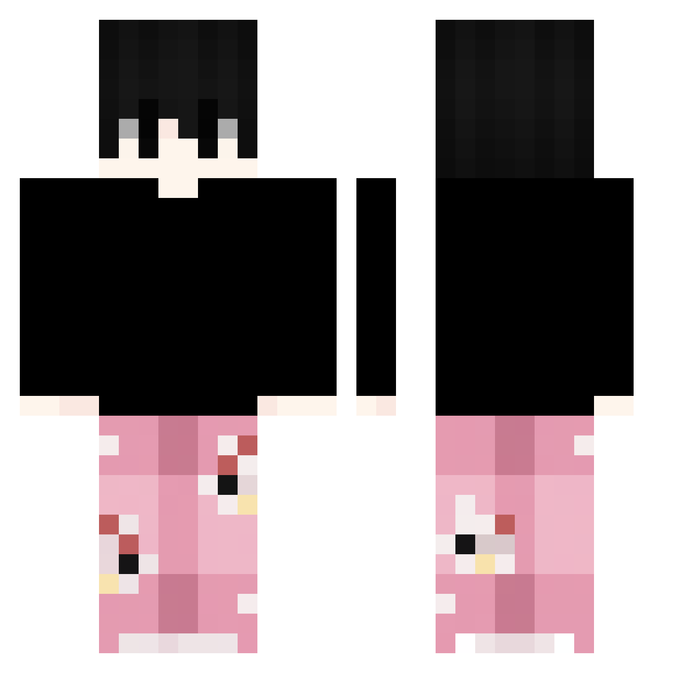 Not_Known11 Minecraft skin, front and back view