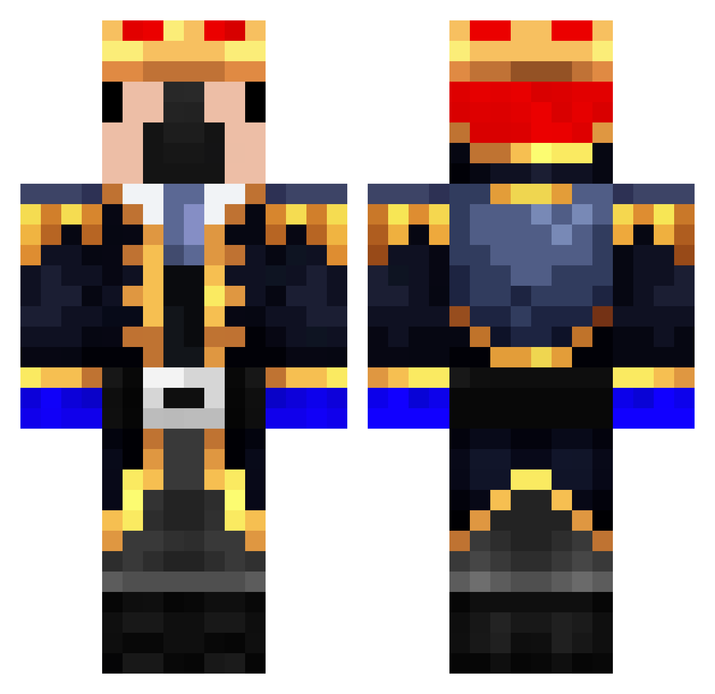 robbedparrot77 Minecraft skin, front and back view