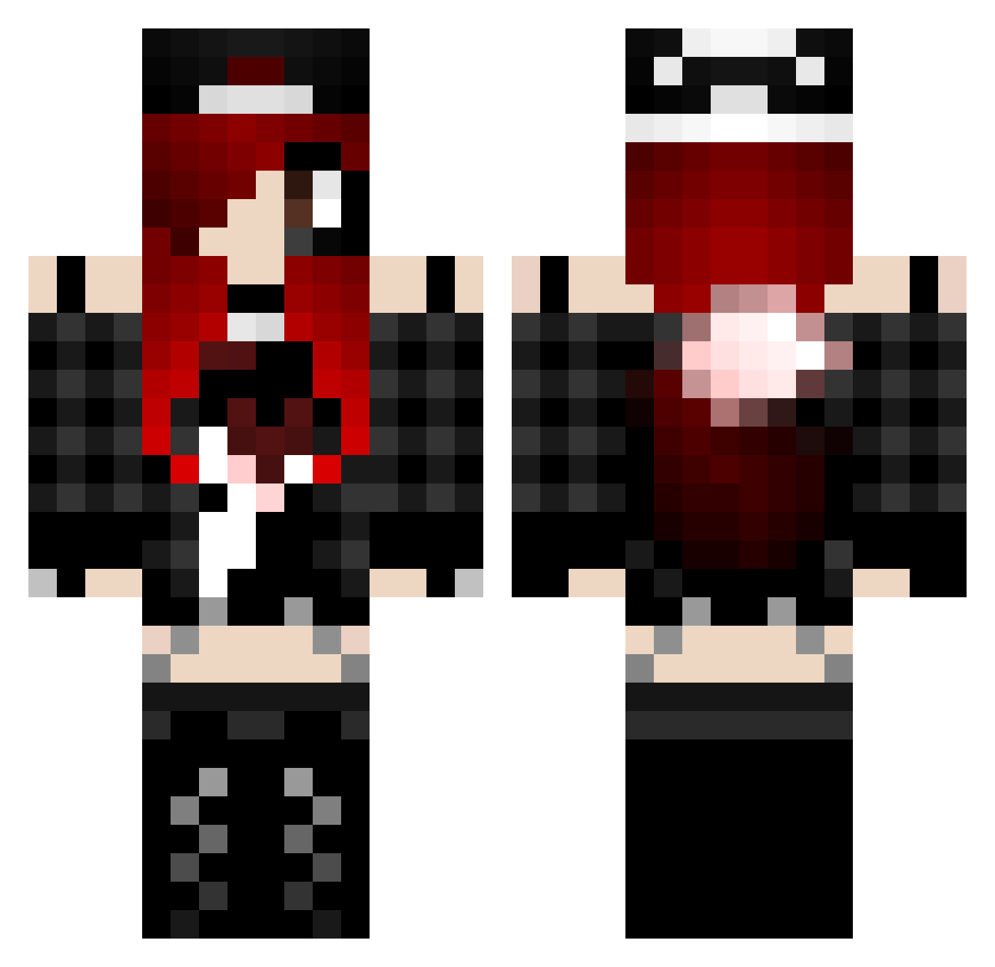 xX_pitohui_Xx Minecraft skin, front and back view