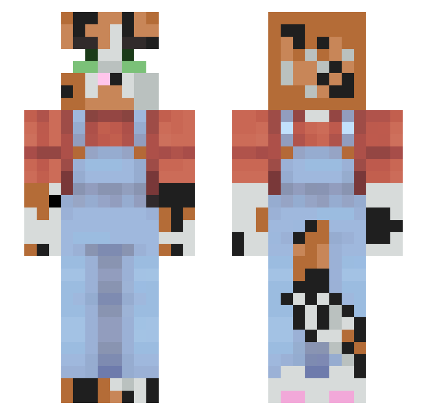 Winston7727 Minecraft skin, front and back view