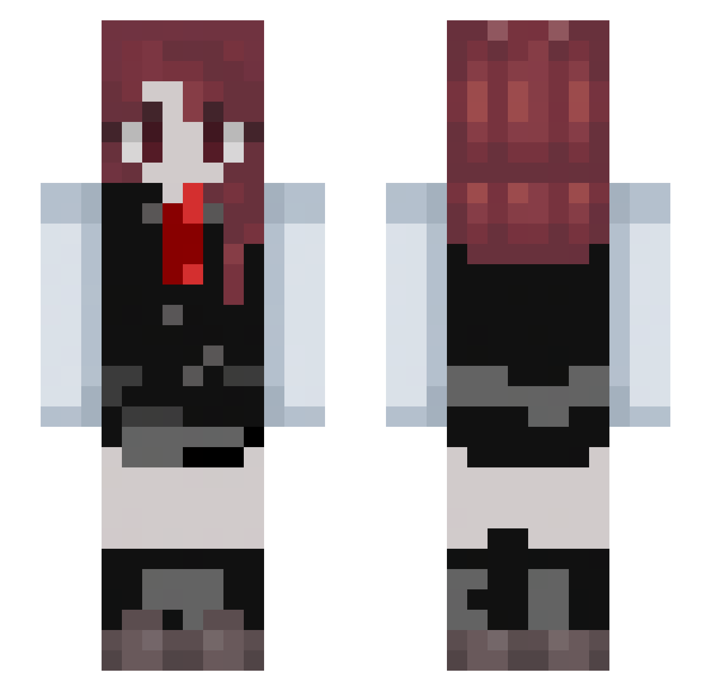 DevScript Minecraft skin, front and back view