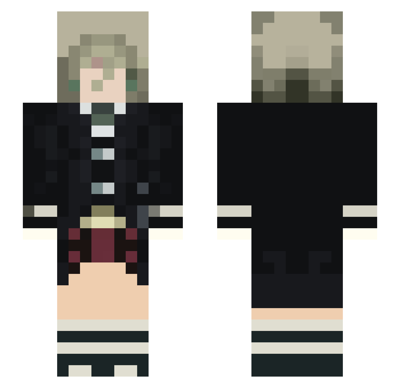 aquarelly Minecraft skin, front and back view