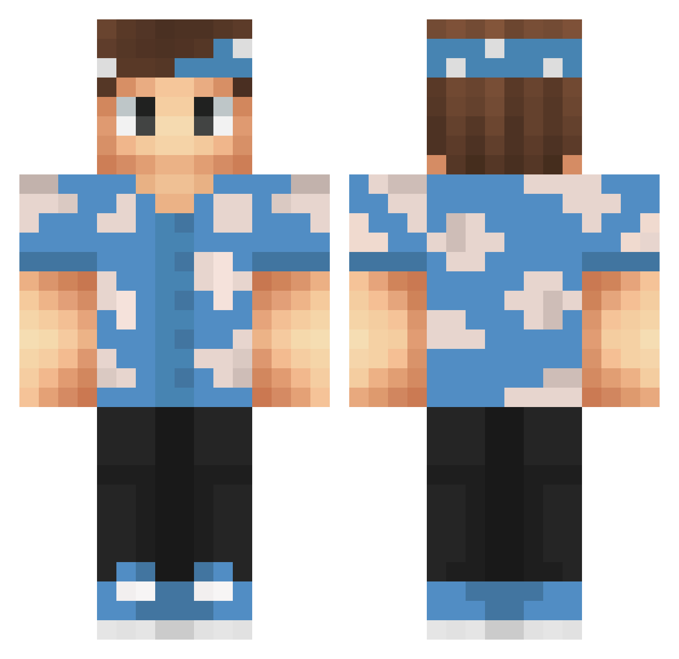 Vindji Minecraft skin, front and back view
