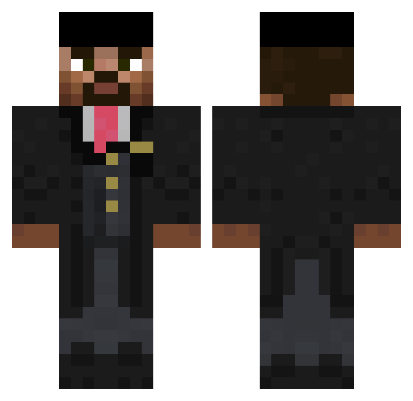 RaviW Minecraft skin, front and back view