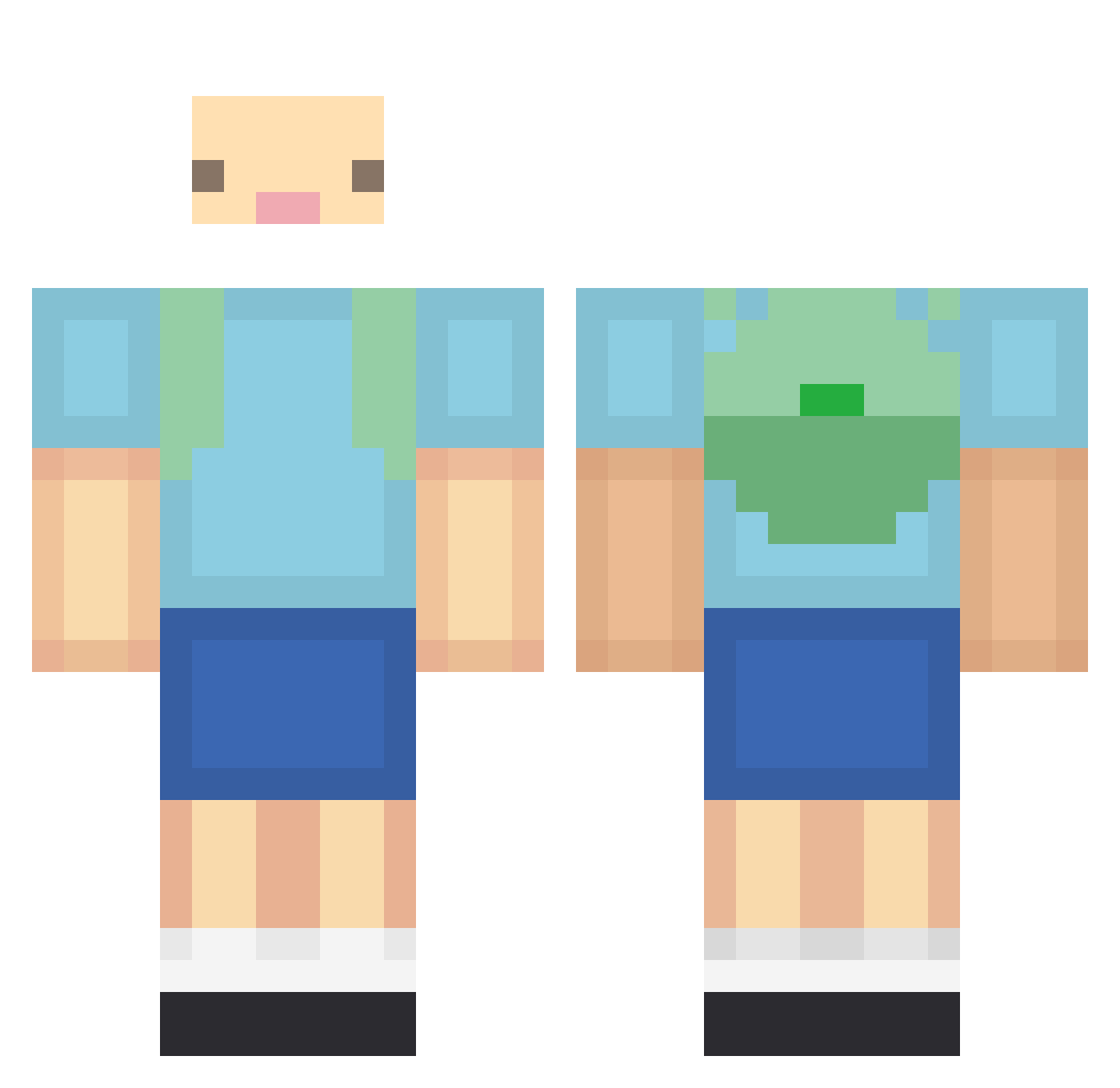 Dressiness Minecraft skin, front and back view