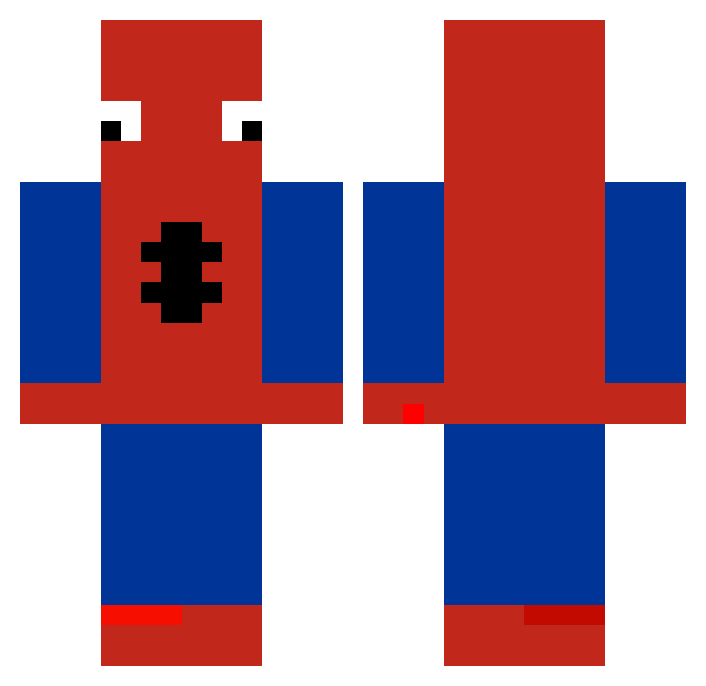 SUFFL3 Minecraft skin, front and back view