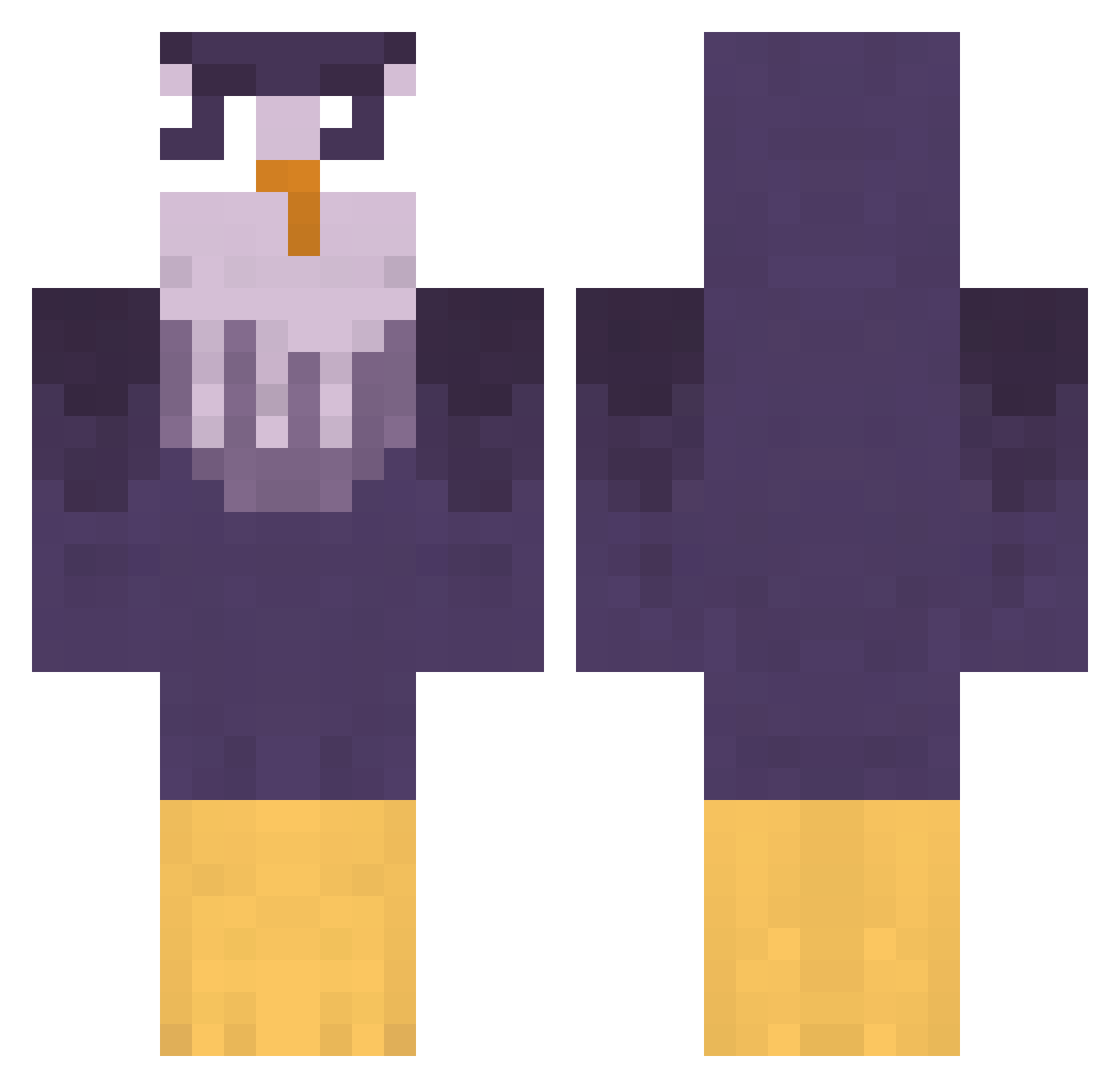 Savyks Minecraft skin, front and back view