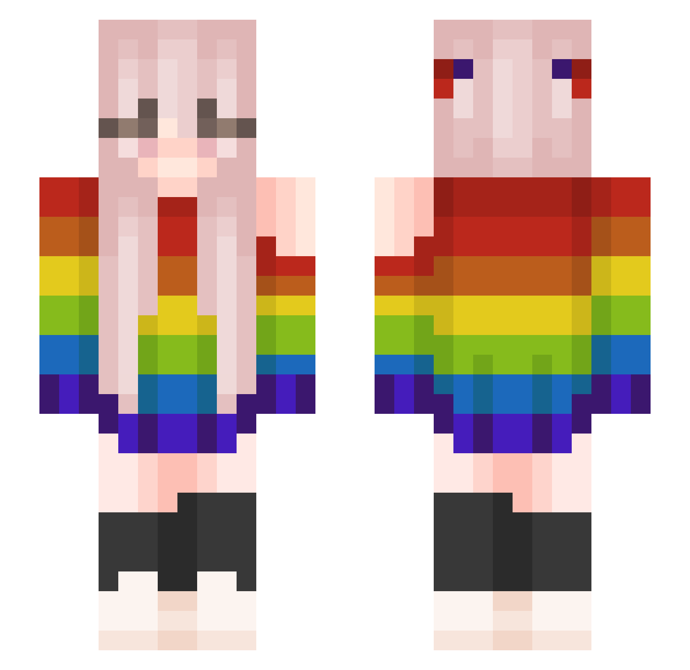 Inherency Minecraft skin, front and back view