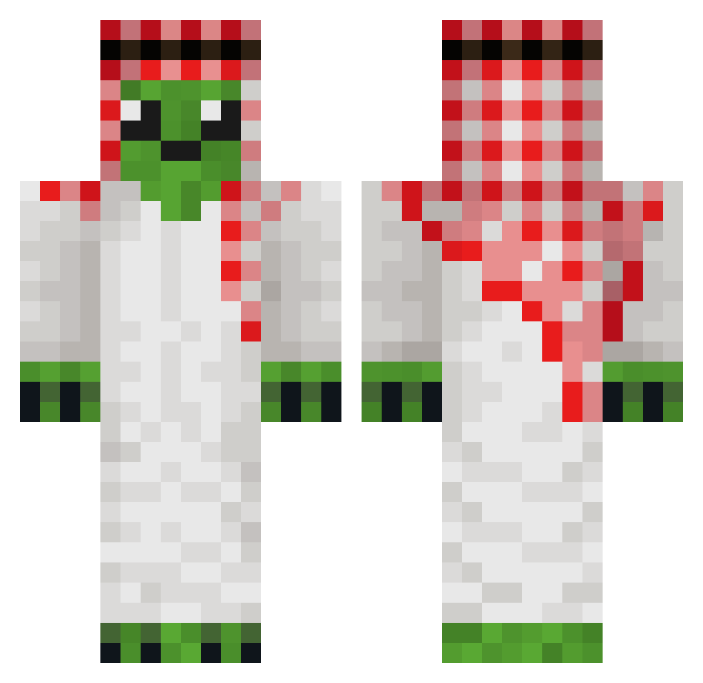 FuzionGT Minecraft skin, front and back view