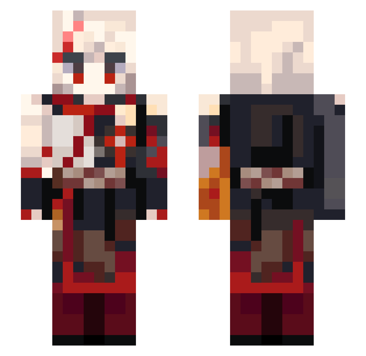 Hanni0208 Minecraft skin, front and back view