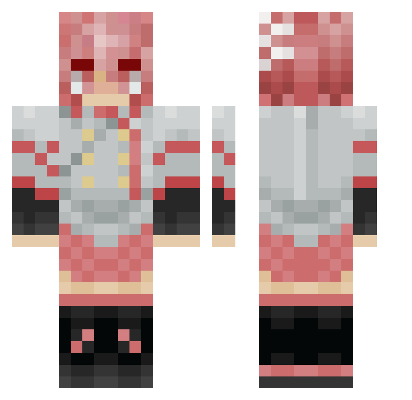augusnini Minecraft skin, front and back view