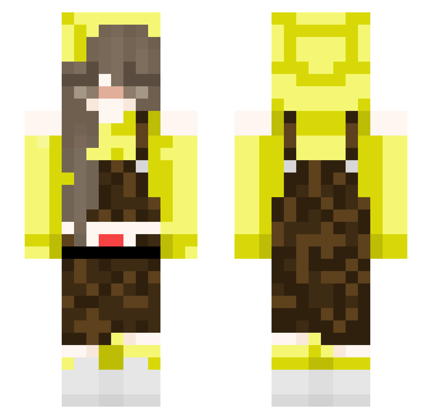 xq10 Minecraft skin, front and back view