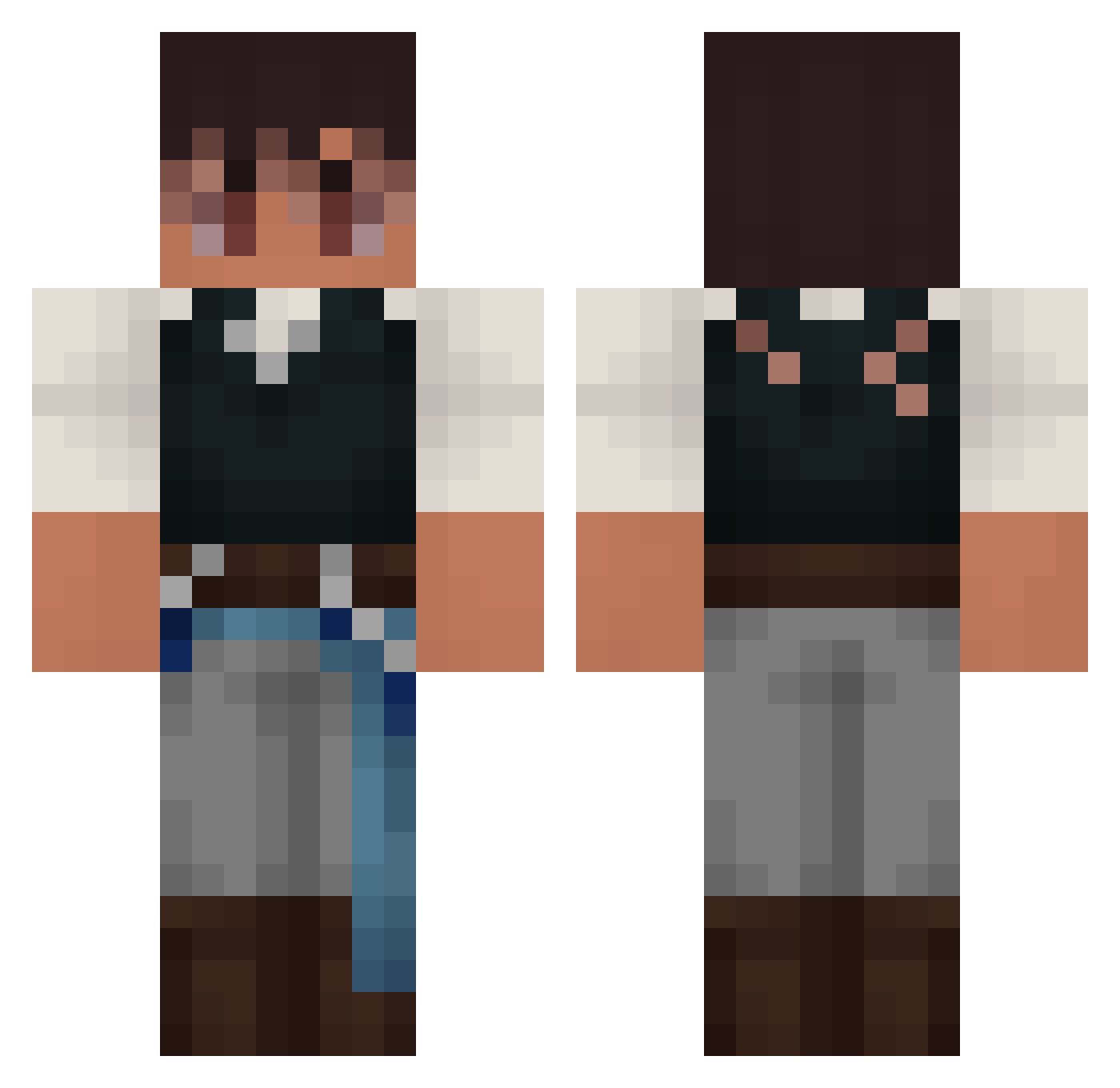 apolloste Minecraft skin, front and back view