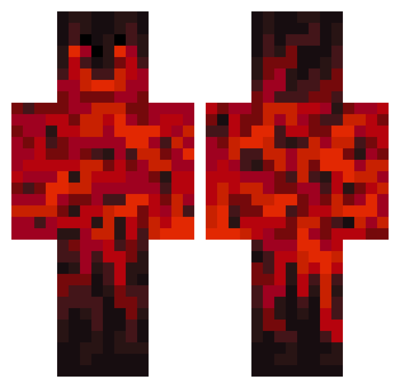 eyewishes Minecraft skin, front and back view