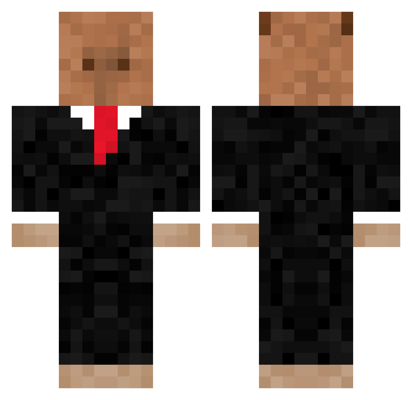 KevUHC Minecraft skin, front and back view