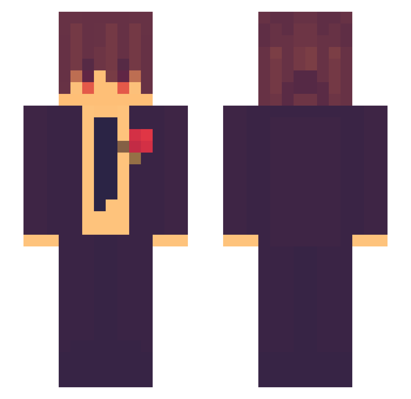 CommonShadow Minecraft skin, front and back view